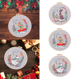 Maxbell Christmas Embroidery Starter Kit Supplies Creative Decorative Gift Craft Set Bunny