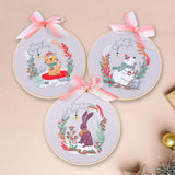 Maxbell Christmas Embroidery Starter Kit Supplies Creative Decorative Gift Craft Set Bunny