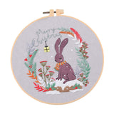 Maxbell Christmas Embroidery Starter Kit Supplies Creative Decorative Gift Craft Set Bunny