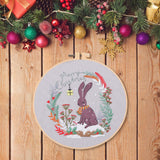 Maxbell Christmas Embroidery Starter Kit Supplies Creative Decorative Gift Craft Set Bunny
