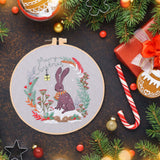 Maxbell Christmas Embroidery Starter Kit Supplies Creative Decorative Gift Craft Set Bunny