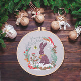 Maxbell Christmas Embroidery Starter Kit Supplies Creative Decorative Gift Craft Set Bunny