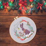 Maxbell Christmas Embroidery Starter Kit Supplies Creative Decorative Gift Craft Set Bunny