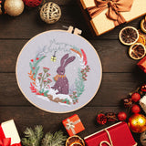 Maxbell Christmas Embroidery Starter Kit Supplies Creative Decorative Gift Craft Set Bunny