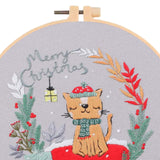 Maxbell Christmas Embroidery Starter Kit Supplies Creative Decorative Gift Craft Set Cat