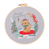 Maxbell Christmas Embroidery Starter Kit Supplies Creative Decorative Gift Craft Set Cat