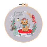 Maxbell Christmas Embroidery Starter Kit Supplies Creative Decorative Gift Craft Set Cat