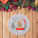Maxbell Christmas Embroidery Starter Kit Supplies Creative Decorative Gift Craft Set Cat