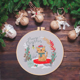 Maxbell Christmas Embroidery Starter Kit Supplies Creative Decorative Gift Craft Set Cat
