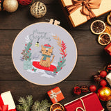 Maxbell Christmas Embroidery Starter Kit Supplies Creative Decorative Gift Craft Set Cat