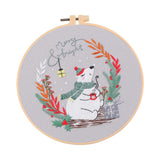 Maxbell Christmas Embroidery Starter Kit Supplies Creative Decorative Gift Craft Set Polar Bear