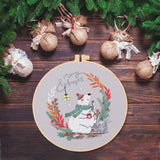 Maxbell Christmas Embroidery Starter Kit Supplies Creative Decorative Gift Craft Set Polar Bear