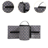 Maxbell Crochet Organizer Bag Fashion Crochet Bag for Crochet Hooks Knitter Home Use Black White