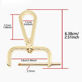 Maxbell 2Pcs Snap Hook Swivel Clasp Detachable Bag Making Zinc Alloy Backpack Buckle Light Gold