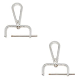 Maxbell 2Pcs Snap Hook Swivel Clasp Detachable Bag Making Zinc Alloy Backpack Buckle Silver White