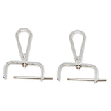 Maxbell 2Pcs Snap Hook Swivel Clasp Detachable Bag Making Zinc Alloy Backpack Buckle Silver White