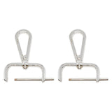 Maxbell 2Pcs Snap Hook Swivel Clasp Detachable Bag Making Zinc Alloy Backpack Buckle Silver White