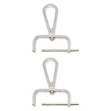 Maxbell 2Pcs Snap Hook Swivel Clasp Detachable Bag Making Zinc Alloy Backpack Buckle Silver White