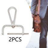 Maxbell 2Pcs Snap Hook Swivel Clasp Detachable Bag Making Zinc Alloy Backpack Buckle Silver White