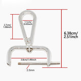 Maxbell 2Pcs Snap Hook Swivel Clasp Detachable Bag Making Zinc Alloy Backpack Buckle Silver White