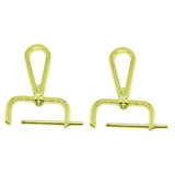 Maxbell 2Pcs Snap Hook Swivel Clasp Detachable Bag Making Zinc Alloy Backpack Buckle Gilded Gold