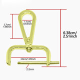 Maxbell 2Pcs Snap Hook Swivel Clasp Detachable Bag Making Zinc Alloy Backpack Buckle Gilded Gold
