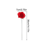 Maxbell 2Pcs Rose Garden Stakes Decor Realistic Yard Stakes for Porch Path Backyards Red