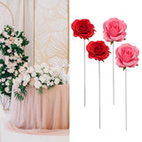Maxbell 2Pcs Rose Garden Stakes Decor Realistic Yard Stakes for Porch Path Backyards Red
