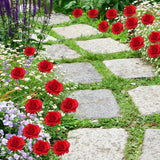 Maxbell 2Pcs Rose Garden Stakes Decor Realistic Yard Stakes for Porch Path Backyards Red