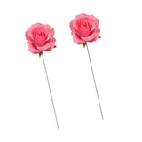 Maxbell 2Pcs Rose Garden Stakes Decor Realistic Yard Stakes for Porch Path Backyards Pink