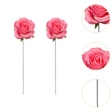 Maxbell 2Pcs Rose Garden Stakes Decor Realistic Yard Stakes for Porch Path Backyards Pink
