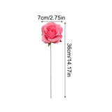 Maxbell 2Pcs Rose Garden Stakes Decor Realistic Yard Stakes for Porch Path Backyards Pink