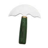 Maxbell Leather Shovel Knife DIY Leather Working Tool Heavy Duty Round Leather Knife green handle