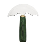 Maxbell Leather Shovel Knife DIY Leather Working Tool Heavy Duty Round Leather Knife green handle