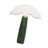 Maxbell Leather Shovel Knife DIY Leather Working Tool Heavy Duty Round Leather Knife green handle