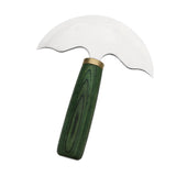 Maxbell Leather Shovel Knife DIY Leather Working Tool Heavy Duty Round Leather Knife green handle