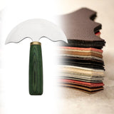 Maxbell Leather Shovel Knife DIY Leather Working Tool Heavy Duty Round Leather Knife green handle