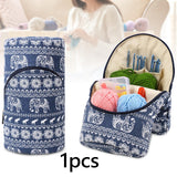 Maxbell Elephant Printed Yarn Bag for Crocheting for Embroidery Traveling Yarn Balls