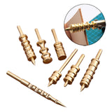 Maxbell 7 Pieces Leather Burnisher Tips Lightweight Leather Slicker Burnishing Tools