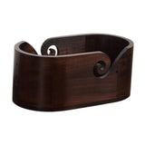 Maxbell Yarn Bowl Sturdy Wooden Yarn Ball Holder for Wife Grandmother Crochet Lovers Double Holes