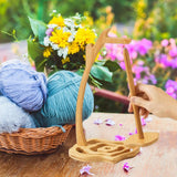 Maxbell Bamboo Yarn Holder Stable Yarn Balls Stand for Beginners DIY Crafts Knitting