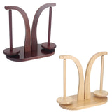 Maxbell Yarn Ball Holder Mother Gift Rotatable Double Spindles Portable Thread Stand Wood Color