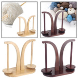 Maxbell Yarn Ball Holder Mother Gift Rotatable Double Spindles Portable Thread Stand Wood Color