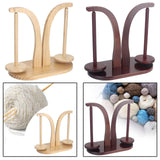Maxbell Yarn Ball Holder Mother Gift Rotatable Double Spindles Portable Thread Stand Wood Color