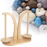 Maxbell Yarn Ball Holder Mother Gift Rotatable Double Spindles Portable Thread Stand Wood Color