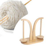 Maxbell Yarn Ball Holder Mother Gift Rotatable Double Spindles Portable Thread Stand Wood Color