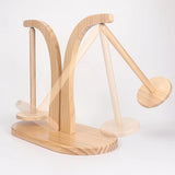 Maxbell Yarn Ball Holder Mother Gift Rotatable Double Spindles Portable Thread Stand Wood Color