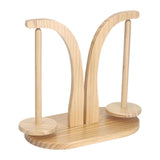 Maxbell Yarn Ball Holder Mother Gift Rotatable Double Spindles Portable Thread Stand Wood Color