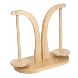 Maxbell Yarn Ball Holder Mother Gift Rotatable Double Spindles Portable Thread Stand Wood Color