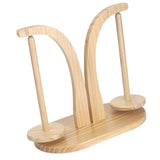 Maxbell Yarn Ball Holder Mother Gift Rotatable Double Spindles Portable Thread Stand Wood Color